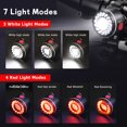 thumbnail image 7 of LED Rechargeable Headlamp for Adults, 1oz Lightweight Head Lamp with Red Light and 7 Modes, Bike Taillight with Bicycle Bracket and 4 Hooks, Waterproof Headlight for Running Cycling Reading, 7 of 7