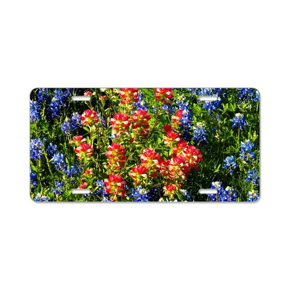 CafePress - Texas Bluebonnets - Aluminum License Plate, Front License Plate, Vanity Tag