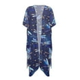 thumbnail image 4 of DISNIMO Beach Cover Up for Women Dragonfly Print Open Front Cardigan Swimsuit for Bikini Casual Loose Swimsuit Cover ups Kimono Beach Cover up for Vacation, 4 of 6
