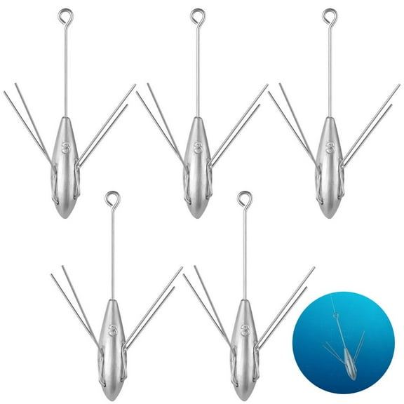 5 Pcs Sputnik Sinker Fishing Equipment Long Tail Fishing Weights Saltwater Surf Casting Sinkers Catfish Beach Spider Weights for Ocean Sea Sand