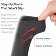 thumbnail image 4 of Diamond Star Women's Knee High Socks Trouser Socks, Stretchy Soft Thin Material (Dark Gray - 6 Pairs, Socks Size 9-11, Fit Women's Shoe Size 4-10.5), 4 of 6