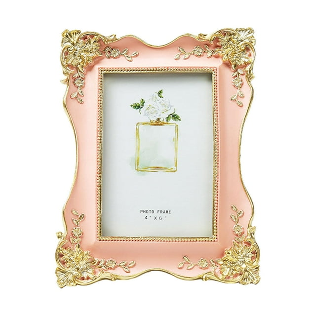 pitrice Cadre Photo de Style Européen Portable pour la Maison pour Mariage et Table Rose Rose 22,5x17 cm