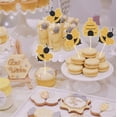 thumbnail image 3 of Paquete de 50 adornos para cupcakes de abeja, adornos para cupcakes con purpurina de abeja, para Bumble Bee, revelación de género, decoración para fiesta de cumpleaños de Baby Shower Ormromra WRLF-670, 3 of 4