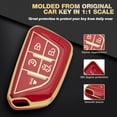 thumbnail image 4 of Xotic Tech 2Pcs Red Soft TPU 5-Button Full Protection Smart Remote Control Key Fob Cover Shell Case Holder Compatible with Cadillac CT4 CT5 CT6 XT4 XT5 XT6 Escalade Escalade ESV LYRIQ 2020-2023, 4 of 9