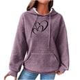 thumbnail image 2 of Usmixi Under $5 Hoodies for Women Winter Drawstring Hooded Sweatshirt for Women Plus Size Loose Casual Pocket Pullover Hoodies Sweater Fashion Heart Print Graphics Sweatshirt Tops, 2 of 6