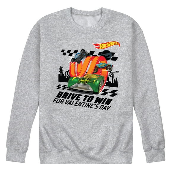 Hot Wheels - Valentine's Drive to Win - Men's Crew Neck Fleece Pullover
