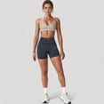 thumbnail image 2 of Women's Ribbed Seamless Biker Shorts with Stretch Fabric and Smooth Fit - Large, Black, 2 of 7
