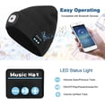 thumbnail image 4 of Zukuco Unisex Bluetooth Beanie with Headlight, LED Music Beanie, Rechargeable Musical Knitted Cap for Men Women Gifts, 4 of 7