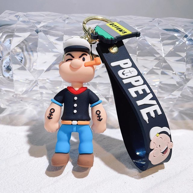 Llavero creativo de Popeye The Sailor, muñeco Kawaii, figura de Anime, colgante de mochila, accesorios de llavero de coche, juguetes de Pvc, regalo