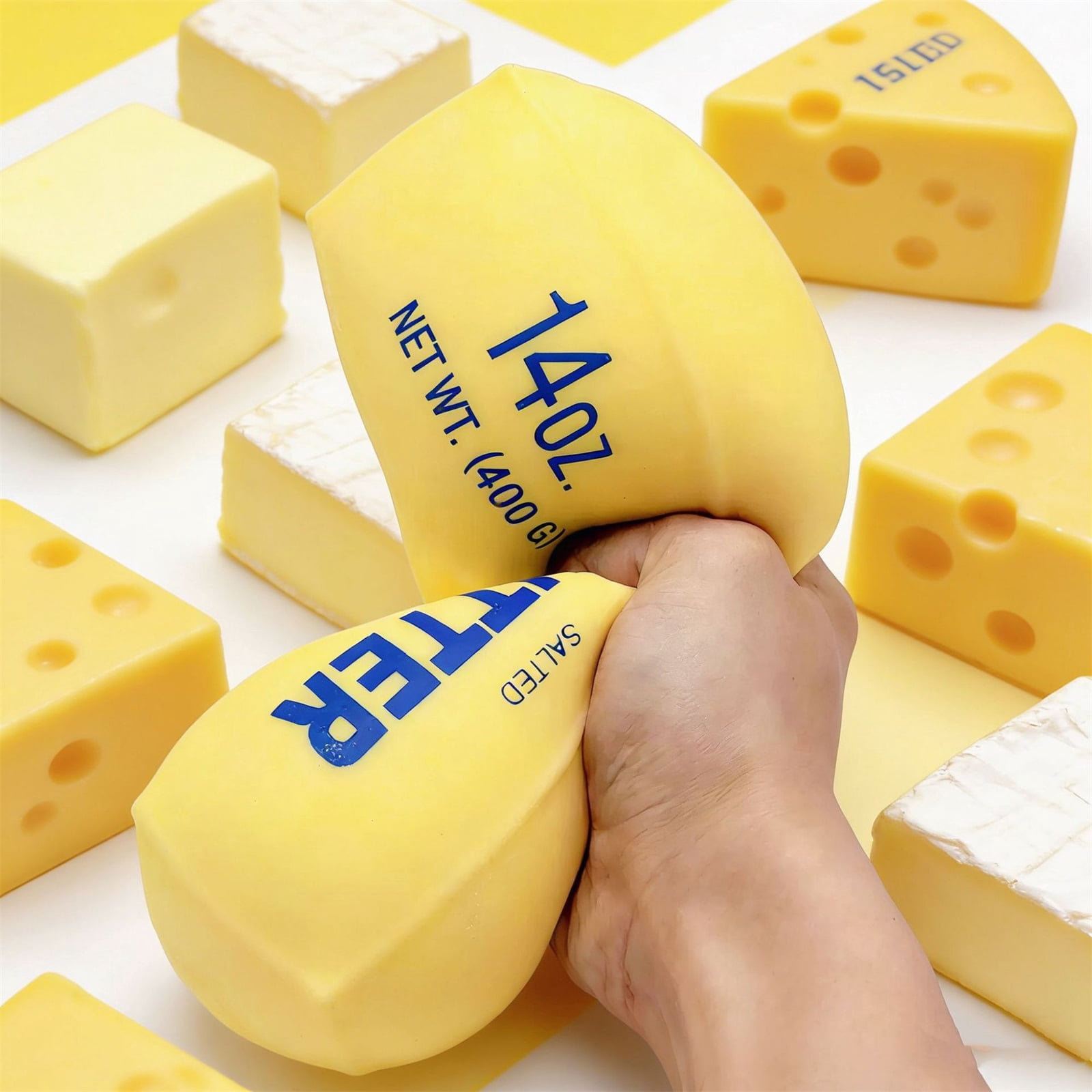 2026 New Butter Squishy 14oz Jumbo Squishy Stick of Butter - Realistic Slow Rising Food Fidget for Stress Relief & Anxiety Relaxation