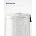 thumbnail image 3 of 2.6 Gallon / 10 Liter Metal Bathroom Trash Can with Lid, Slim Waterproof Step-on Garbage Bin with Inner Bucket, Rear Handle, and Soft Close Lid, Compact Design for Bedroom and Small Spaces,White, 3 of 6