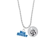 thumbnail image 2 of Delight Jewelry Silvertone Royal Blue ''Big Sister'' with Heart Silvertone Script Initial Disc - B - Charm Necklace, 20"+3", 2 of 4