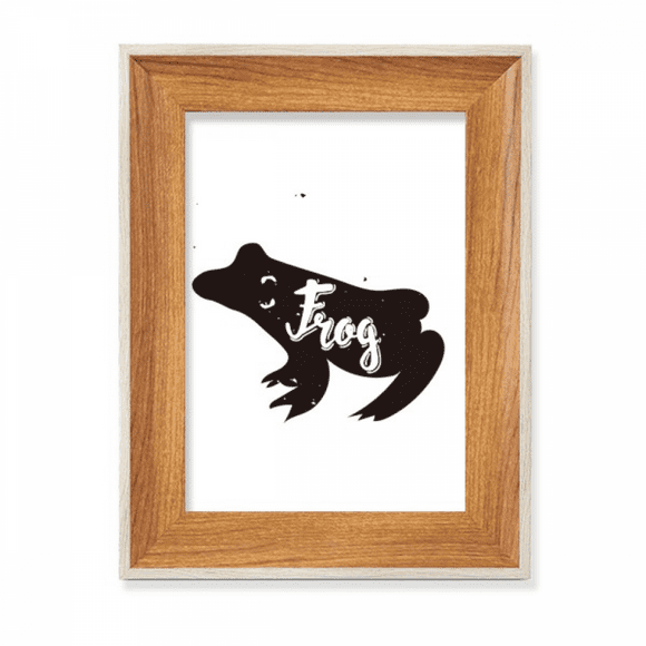 Frog Black And White Animal Desktop Wooden Photo Frame Display Picture Art Painting Multiple Sets