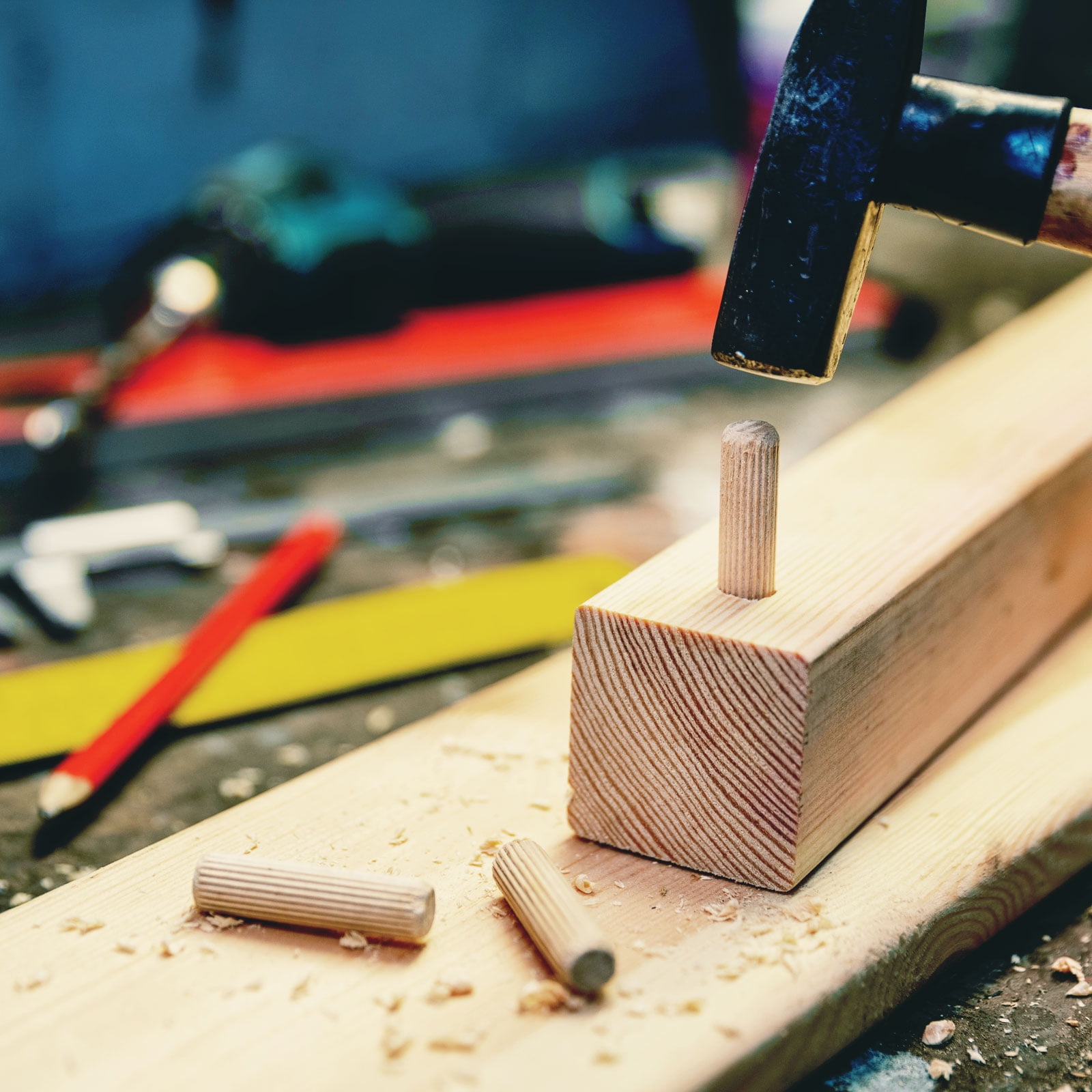 Unique Bargains Wooden Dowel Pin Fluted Beveled Ends Dried Hardwood for Woodworking 6x30mm
