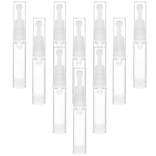 CRAFTHROU 10Ud Frascos Airless Para Maquillaje Transparente Ideales Para Almacenar Loción Y Base En Viaje
