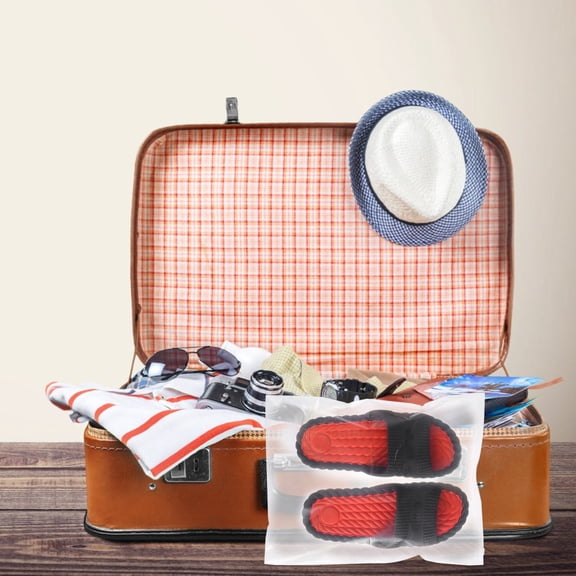 TABLZONE 5Pcs Clear Plastic Shoes Bags for Travel Storage Dust Proof Moisture Resistant Pouch