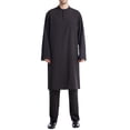 thumbnail image 2 of FNFYFH Men's Thobe and Pants Sets Long Sleeves Arab Muslim Wear Calf Length Muslim Men Clothing, 2 of 10