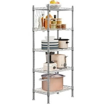 Seamika 5-Tier Wire Metal Storage Shelf,Heavy Duty Organizer Rack for Kitchen, Garage, Closet, Office & More