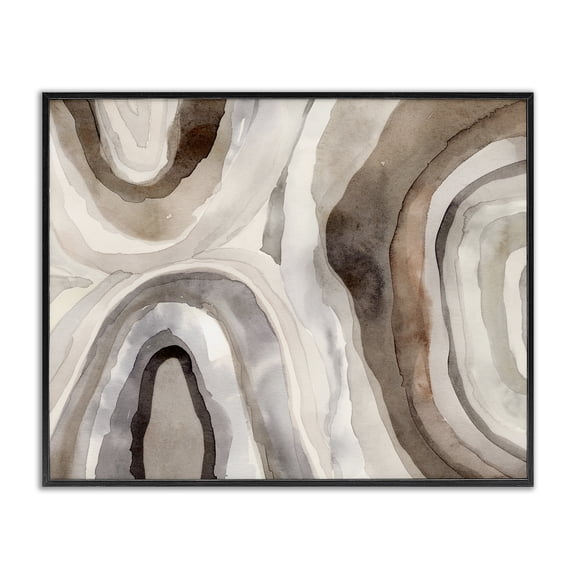 Stupell Industries Contemporary Soft Geode Pattern Black Framed Giclee Art, 14 x 11, by Victoria Barnes