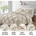 thumbnail image 3 of King Size Comforter Set Bedding Ruched Coral Comforter King Bed Set Boho Shabby Chic Comforter Fluffy Piece Ruffle Comforter Set with Pillow Girl Bedding Soft and Luxury, 3 of 6