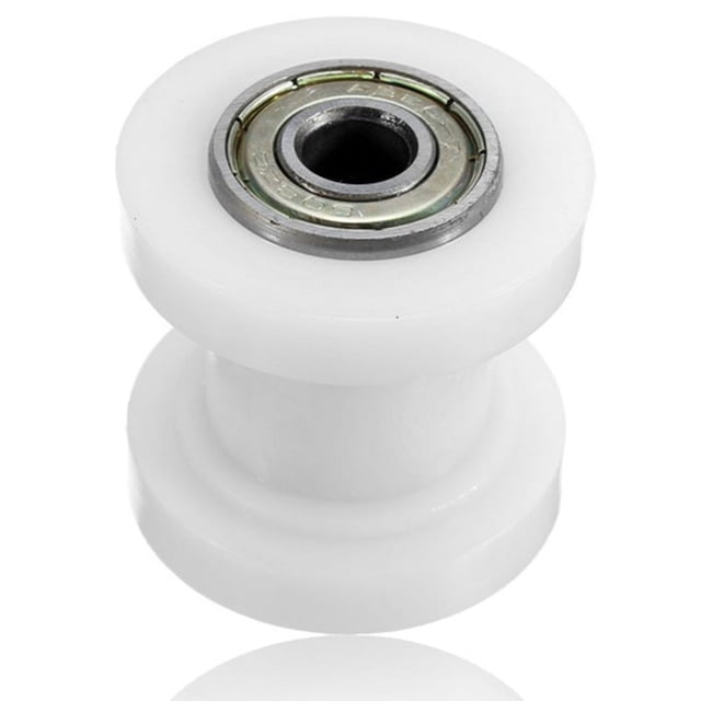 Guide-chaîne de Modification de Moto Tout-Terrain, Tendeur de Chaîne, Roue Roulante Adaptée pour la XR CRF KLX110 (Blanc), 1 * Rouleau de Chaîne, Blanc