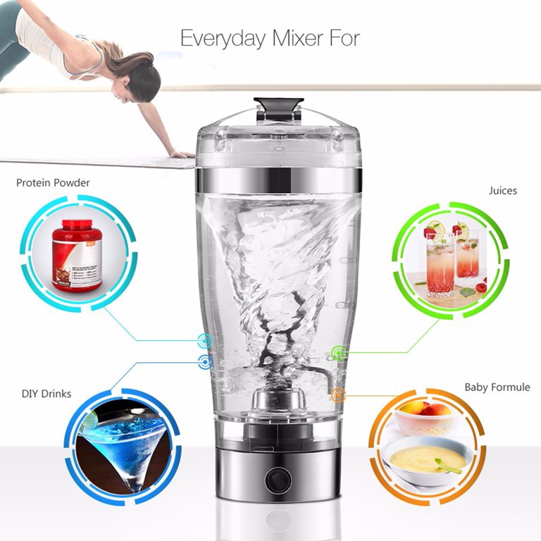 Walbest Digoo DG-VX1S Portable Electric Shaker Bottle Vortex Mixer Bottle,  Protein Shaker Cup, 450 ML/ 600ML High-Torque Battery-Powered Squeezer  Shake Bottle Cup (Not Included Battery) 