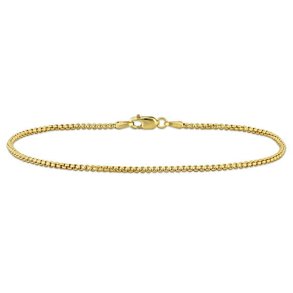 Amour 1.6mm Hollow Round Box Link Bracelet in 10k Yellow Gold -7.5 in