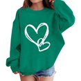 thumbnail image 2 of Atogsazn Toddler Girls Hearts Sweatshirt Kids Boys Casual Long Sleeve Pullover Sweatshirts Loose Fit Tops Clothing 01-Army Green 3-4 Years Fashion, 2 of 5