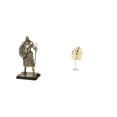 thumbnail image 1 of Figura de caballero para escritorio, escultura de hojas, arte coleccionable con resina y hierro para mayor durabilidad. Ideal para regalar., 1 of 8