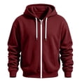 thumbnail image 2 of Kezqiaxn Mens Zip Up Hoodie Fall Long Sleeve Warm Athletic Jacket with Pockets Hoodies for Men Oversized Sweatshirt, 2 of 5