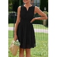thumbnail image 4 of PRETTYGARDEN Women's Summer Dresses Sleeveless V Neck Eyelet Hollow Out Swing A Line Beach Vacation Sun Dress, 4 of 10