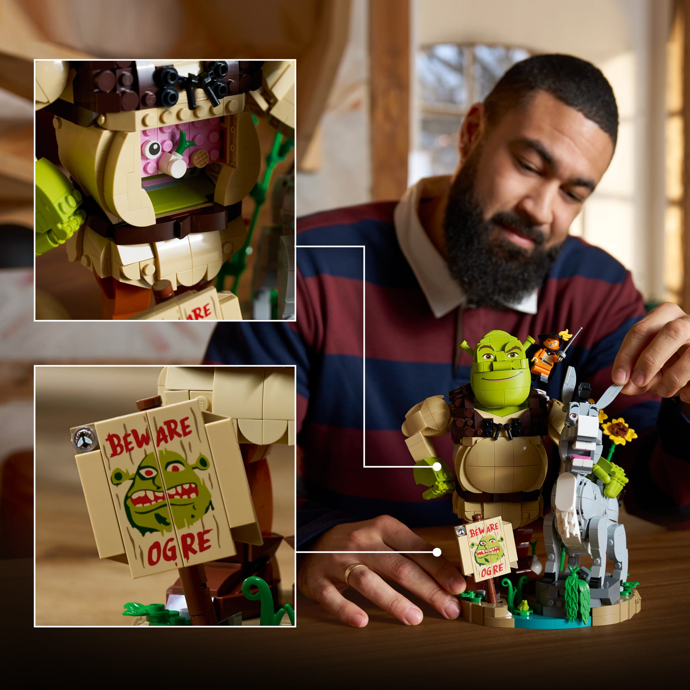 LEGO Shrek: Shrek, Burro y el Gato con Botas - Set de Construcción para Adultos, Mayores de 18 - Memorabilia de Película para Oficina en Casa, Decoración de Estante - Regalo Coleccionable para Mujeres y Hombres - 72423 7