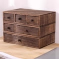 thumbnail image 3 of Solid Wood Desktop Storage Box Height Display Collection Rack Multi-functional Jewelry Stationery Drawer Organizer, 3 of 7