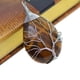 thumbnail image 4 of Collar con colgante de piedras preciosas naturales con alambre de cristal del Árbol de la Vida 1, 4 of 9