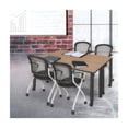 thumbnail image 4 of Regency Kee 66 x 24 in. Mobile Training Seminar Table- Noble Oak Top, Black Legs, 4 of 7