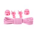 thumbnail image 1 of 1 Pair No Tie / Tie Free Elastic Shoelaces Lock Shoe Laces Strings Round Unisex Pink & white dot, 1 of 9