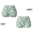 thumbnail image 5 of Haiem Cute Floral Frog No Front Seam Biker Shorts for Women Yoga Workout Gym Bike Shorts with Tummy Control Moisture-Wicking-X-Large, 5 of 9
