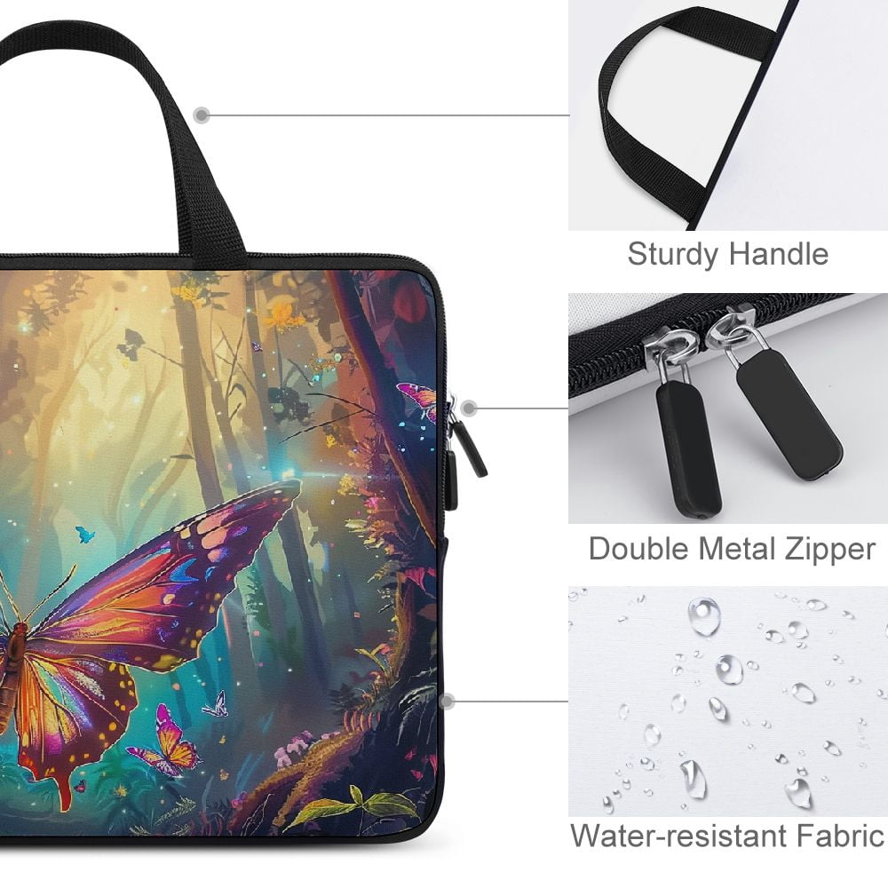 JRXY Butterfly Diving Fabric Computer Protective Handle Case Laptop Bag 15inch