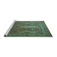 thumbnail image 2 of Ahgly Company Machine Washable Indoor Square Persian Turquoise Blue Traditional Area Rugs, 4' Square, 2 of 4