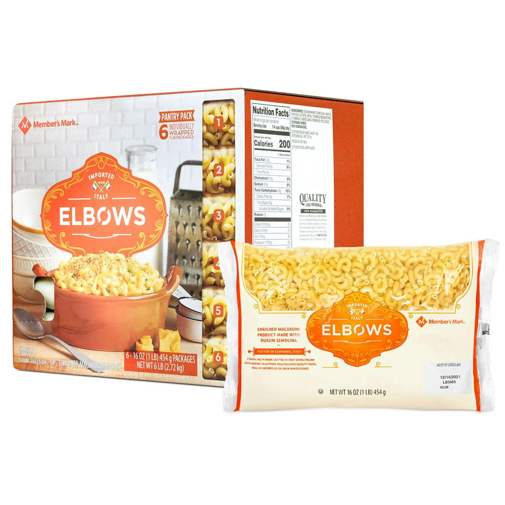 Elbow Macaroni Pantry Pack (1 lb., 6 pk.) - Walmart.com - Walmart.com
