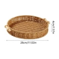 thumbnail image 2 of Voglyf Imitation Rattan Tray, Poly Wicker Trays for Fruit Food Serving Tray Imitation Wicker Trayts with Handles for Vegetables, Breakfast, Snacks, Dining Coffee Table (Round,11×11×1.77In), 2 of 6