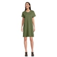 thumbnail image 2 of Time and Tru Women's Cotton T-Shirt Dress with Short Sleeves, Sizes S-XXXL, 2 of 4