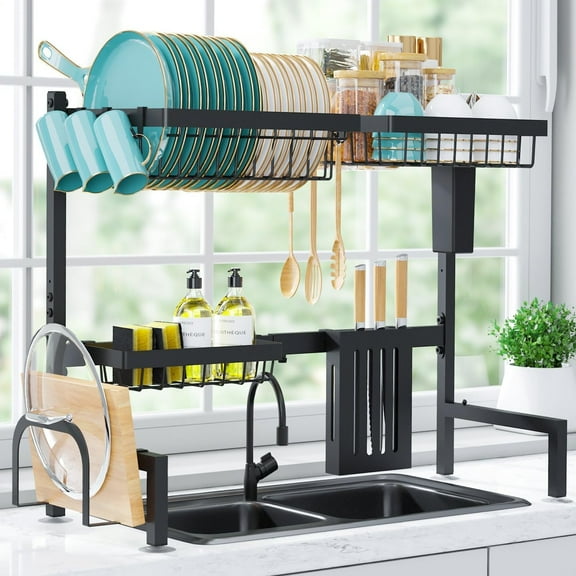 Dish Drying Rack Over The Sink -  Capacity Stainless Steel Dish Drainer, Multifunctional Kitchen Organizer