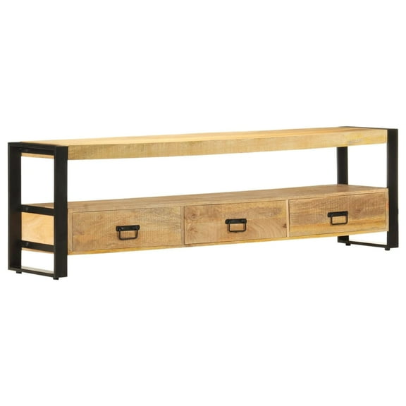 vidaXL TV Stand 59.1"x11.8"x17.7" Solid Wood Mango