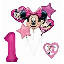 Mouse 1st Birthday Party Heart Shaped 7 Piece Balloon Bouquet Decorations