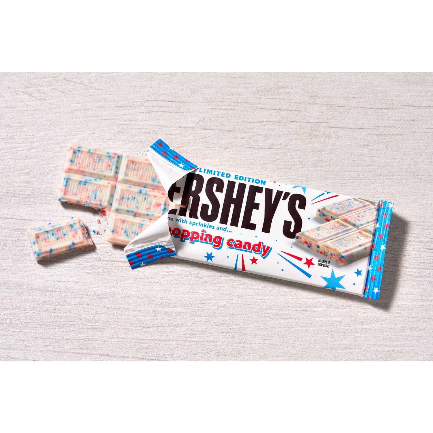 Hershey's White Creme with Sprinkles and Popping Candy Candy, Bars 1.5 oz, 6 Count