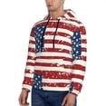 thumbnail image 3 of Kdxio Vintage American Flag Print Mens Casual Hooded Collar Drawstring Hoodies Pullover Sweatshirts Casual Long Sleeve Shirts-4X-Large, 3 of 7