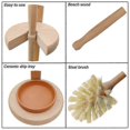 thumbnail image 5 of Wood Toilet Brush and Holder Set, Wood Toilet Bowl Cleaner Brush for Bathroom, Toilet Scrubber with Stand, 5 of 5