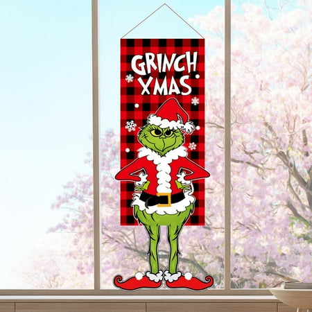 

Christmas Gnome Hanging Flag Christmas Mall Pendant Garden Banner Decoration