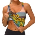 thumbnail image 3 of Fotbe Horse Sunflowers Sujetador Deportivo Largo sin Aros para Mujer con Almohadillas y Soporte Medio, Transpirable y Absorbente, Camiseta Tipo Chaleco o Tank Top-Medium, 3 of 8